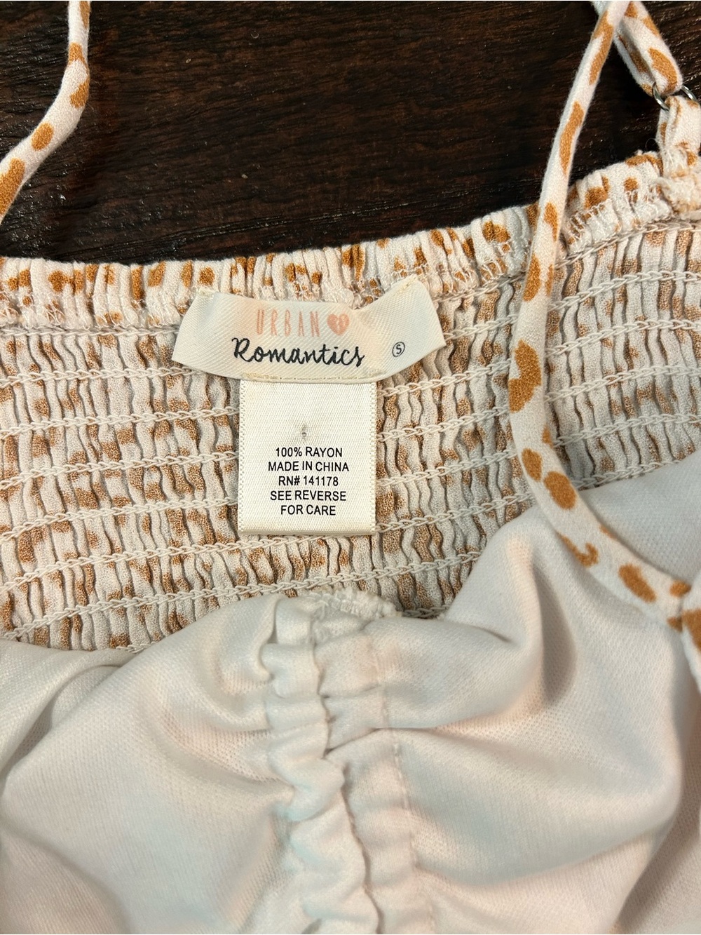 Urban Romantics cheetah print smocked tank top in tan and white - Picture 8 of 11